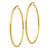 14k Polished 2x55mm Tube Hoop Earrings