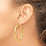 14K Polished 4mm Lightweight Tube Hoop Earrings