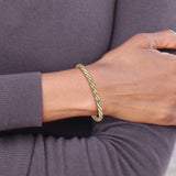 14K with Rhodium Woven Mesh Bracelet