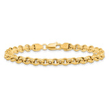 14k 7.5in 5mm Polished Fancy Rolo Link Bracelet