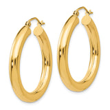 14k Polished 4mm Tube Hoop Earrings