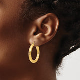 14k Polished 4mm Tube Hoop Earrings