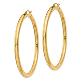 14K Polished 4mm Lightweight Tube Hoop Earrings