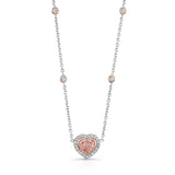 Uneek Heart-Shaped Fancy Light Pink Brown Diamond Pendant with Micropave Halo