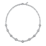 Uneek Round and Pear-Shaped Diamond Necklace with Infinity-Style Pave Links