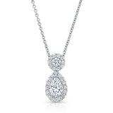 Uneek Pear-Shaped and Round Diamond Pendant