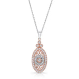 Uneek Vintage-Inspired Elliptical Filigree Diamond Pendant