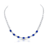 Uneek Precious Collection Round Blue Sapphire Opera Necklace