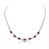 Uneek Precious Collection Oval Shaped Ruby Opera Necklace