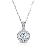 Uneek Round Diamond Halo Pendant