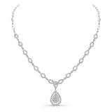 Uneek 4-Carat Teardrop-Motif Diamond Cluster Necklace with Double Floating Halo Around Center Cluster