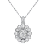 Uneek Petals Design Cluster Diamond CenterPendant