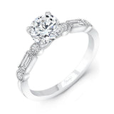 Uneek Timeless Collection Straight Round Engagement Ring