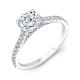 Uneek Timeless Collection Cathedral Round Engagement Ring