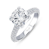 Uneek Signature Collection 3-Sided Round Diamond Engagement Ring