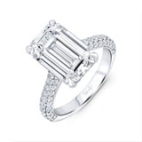 Uneek Signature Collection 3-Sided Emerald Cut Diamond Engagement Ring