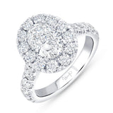 Uneek Signature Collection Halo Oval Shaped Diamond Engagement Ring