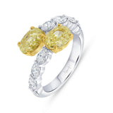 Uneek Natureal Collection Bypass Oval Shaped Diamond Anniversary Ring