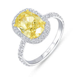 Uneek Natureal Collection Halo Cushion Cut Diamond Engagement Ring