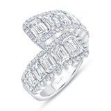 Uneek Signature Collection Bypass Emerald Cut Diamond Anniversary Ring