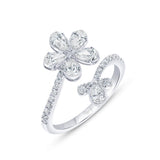 Uneek Petals Collection Floral Pear Shaped Diamond Fashion Ring