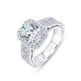 Uneek Signature Collection Halo Emerald Cut Engagement Ring