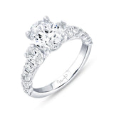 Uneek Timeless Collection Straight Oval Shaped Engagement Ring
