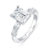Uneek Timeless Collection Straight Emerald Cut Engagement Ring