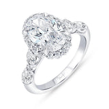 Uneek Timeless Collection Halo Oval Shaped Engagement Ring