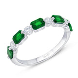 Uneek Precious Collection 1-Row Emerald Cut Emerald Fashion Ring
