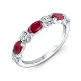 Uneek Precious Collection 1-Row Oval Shaped Ruby Fashion Ring