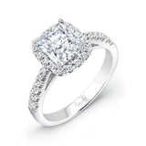 Uneek Best of the Best Collection Halo Princess Cut Engagement Ring