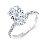 Uneek Best of the Best Collection Straight Oval Shaped Engagement Ring