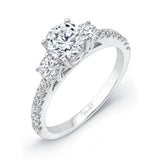 Uneek Best of the Best Collection Three-Stone Round Engagement Ring