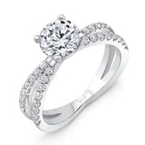 Uneek Round Diamond Engagement Ring with Peekaboo Split Shank