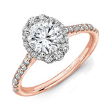 Uneek Petals Collection Halo Round Engagement Ring