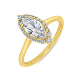 Uneek Petals Collection Halo Marquise Ruby Engagement Ring
