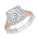 Uneek Best of the Best Collection 3-Row Princess Cut Engagement Ring