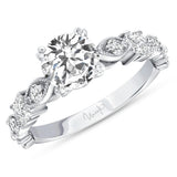 Uneek Us Collection Straight Round Engagement Ring