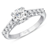 Uneek Us Collection Straight Round Engagement Ring
