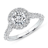 Uneek Us Collection Halo Round Engagement Ring
