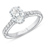 Uneek Us Collection Under-Halo Oval Shaped Engagement Ring