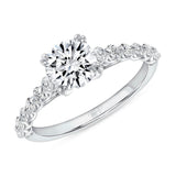 Uneek Us Collection Straight Round Engagement Ring
