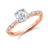 Uneek Us Collection Straight Round Engagement Ring
