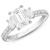 Uneek Us Collection Three-Stone Radiant Engagement Ring