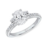 Uneek Us Collection Three-Stone Oval Shaped Engagement Ring