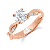 Uneek Us Collection Twist Round Engagement Ring