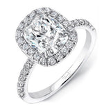 Uneek Unity Collection Halo Cushion Cut Engagement Ring